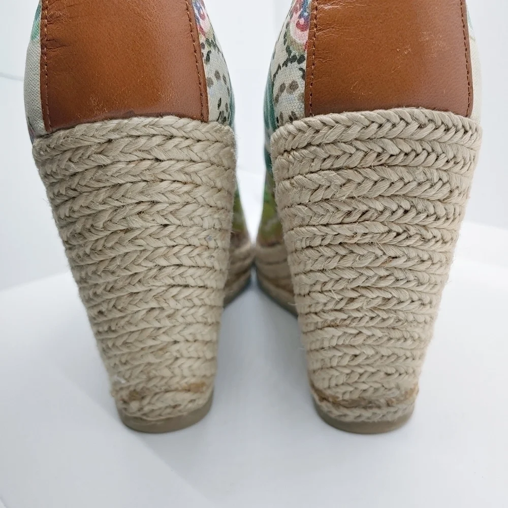Nine West Vintage American Collection Colorful Summer Wedge Espadrilles Sz 10
